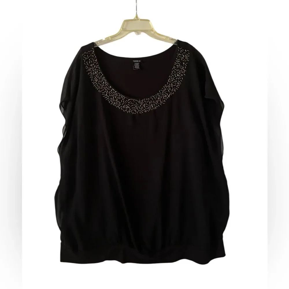 Torrid Black Top withโSilver Detailing Womanโs Size 3